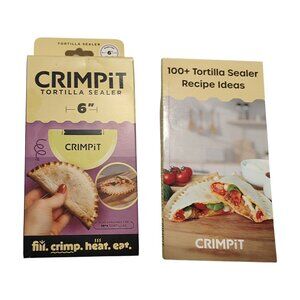 CRIMPiT Crimper Sealer for Tortillas 6" and Recipe Book New Open Box